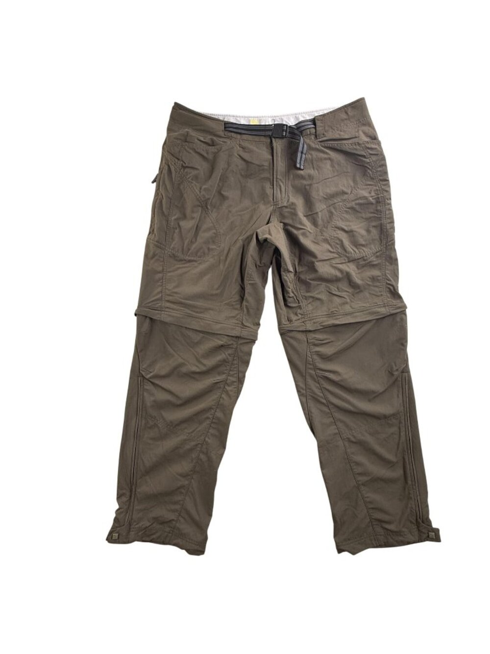 Mountain Hardwear Pants Mens XL Brown Convertible Hiking Zip Off Cargo Nylon
